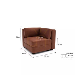Canapea modulară GRACIA – Modul de colț – Culoare teracotă de la City Sofa small 4