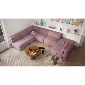 Canapea modulară GRACIA – Modul de colț – Culoare roz pal de la City Sofa small 8