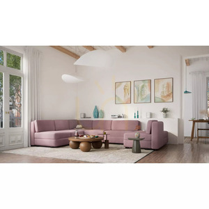 Canapea modulară GRACIA – Modul de colț – Culoare roz pal de la City Sofa small 9