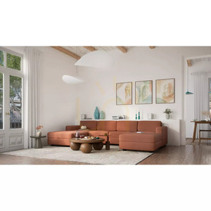 Canapea modulară GRACIA – Modul otoman mare – Culoare teracotă de la City Sofa small 10