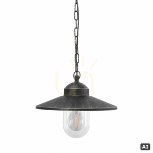 Lampă de tavan exterioară pe lanț NORLYS Karlstad 230A/BS neagră cu patină argintie E27 small 0