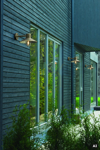 Verifica Aplică de exterior Lund 290BD, neagră cu patină aurie, E27, IP55 NORLYS