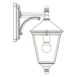 Aplică de exterior NORLYS London 481BG neagră cu patină verde, felinar suspendat pe braț, E27, IP54 small 1
