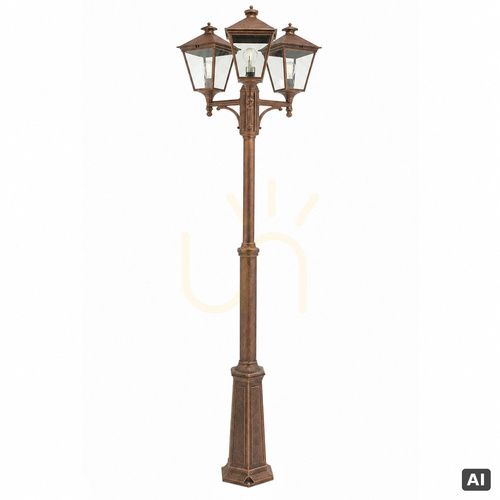 Verifica Felinar de grădină LONDON 483BC 3 x E27 patină de cupru NORLYS