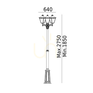 Felinar de grădină LONDON 483BC 3 x E27 patină de cupru NORLYS small 4