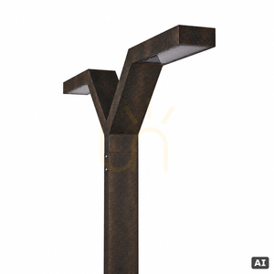 Felinar de grădină cu două brațe Trysil 1000BC LED 263 cm, negru cu patină de cupru, NORLYS small 0