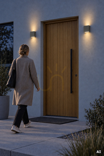 Verifica Aplică de exterior NORLYS Nora 2473CG gri ciment RAL 7033, LED 15,3 W 3000 K DALI2, lumină sus-jos