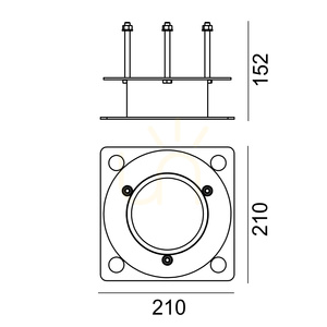 Adaptor de montaj NORLYS 3087 pentru stâlpișori Egersund și Stavanger, zincat termic small 2