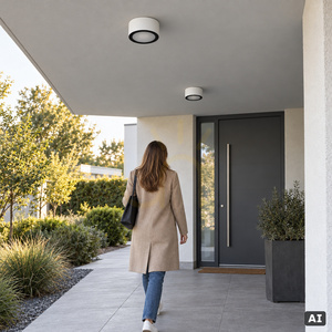 Plafonieră de exterior LED Sol 4049WH ø20 cm, albă RAL 9003, sticlă satinată, 19,3 W 3000 K DALI2 NORLYS small 1
