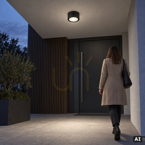 Verifica Plafonieră LED de exterior Sol 4058BL Ø20 cm, 19,3 W, 4000 K, DALI-2, neagră, NORLYS