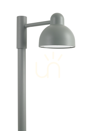 Verifica Corp de iluminat pentru vârf de stâlp Norlys Koster 5006AL, gri deschis RAL 9006, LED 17,5 W 4000 K, stâlp Ø60 mm