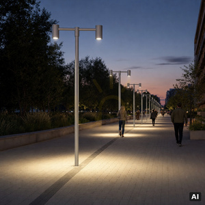 Corp de iluminat pe stâlp NORLYS Mora 6466AL LED 3000 K, cu două brațe, aluminiu small 2