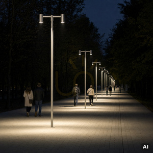 Corp de iluminat pe stâlp NORLYS Mora 6466AL LED 3000 K, cu două brațe, aluminiu small 4