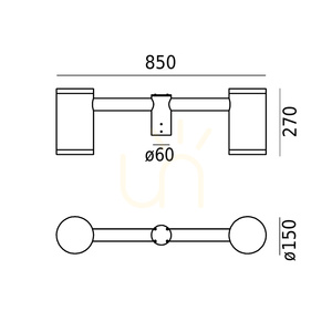 Corp de iluminat pe stâlp NORLYS Mora 6466AL LED 3000 K, cu două brațe, aluminiu small 5