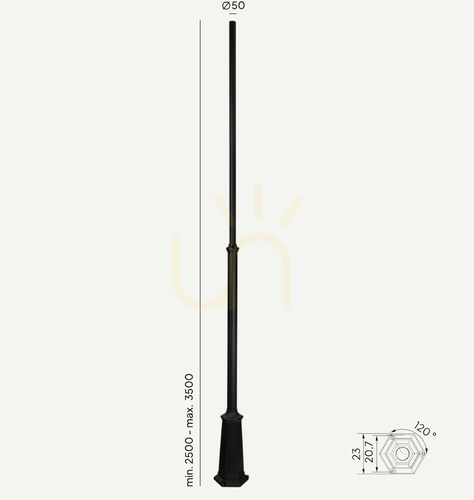 Verifica Stâlp de iluminat NORLYS Lamppost 30101BL negru 350 cm