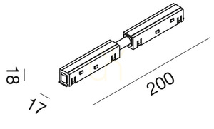 Conector pentru bară colectoare GBIC16, negru, Gea Luce small 1
