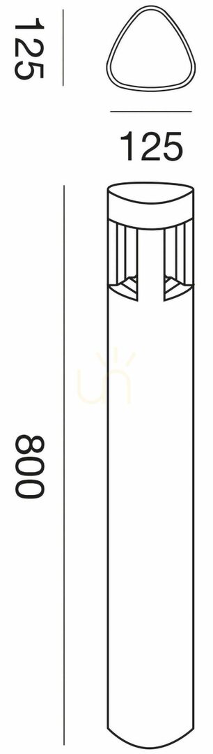 Vedere Stâlp de iluminat exterior Gea Luce GES481 gri argintiu GX53 IP54 Stâlp de iluminat exterior Gea Luce GES481 gri argintiu GX53 IP54