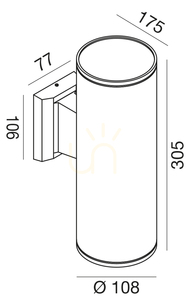 GES1007 Aplică de perete pentru exterior Gea Luce, albă, IP65 small 1