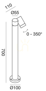 Stâlpișor de grădină Gea Luce GES1111 maro 70 cm GU10 IP65 small 1