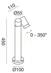 GES1120 Stâlp de iluminat Gea Luce IP65, culoare antracit small 1