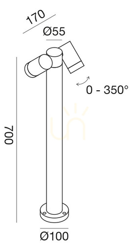 Verifica GES1123 Stâlp de iluminat Gea Luce, culoare antracit, IP65