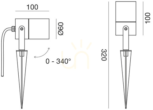 Verifica GES1130 Proiector LED Gea Luce, culoare antracit, IP65