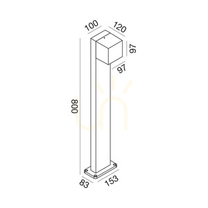 GES2322 Stâlp de iluminat Gea Luce maro, IP65 small 1