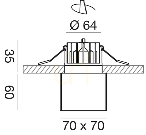 Verifica GFA364 Corp de iluminat încastrat, negru, Gea Luce, IP54