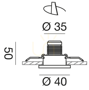 Corp de iluminat încastrat GFA880C, alb, Gea Luce small 2