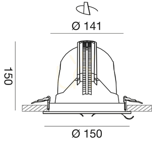 Corp de iluminat încastrat GFA911C, alb, Gea Luce small 1