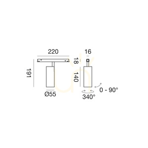 GFA1353 Gea Luce – Corp de iluminat pe șină small 1
