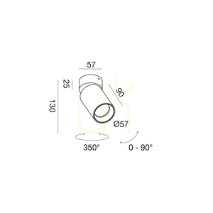 Lampa de tavan GFA1395, negru, de la Gea Luce small 1