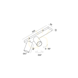 Lampa de tavan GFA1399, negru, de la Gea Luce small 1