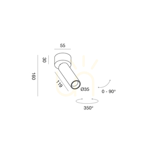Lampa de tavan GFA1461C, negru, de la Gea Luce small 1