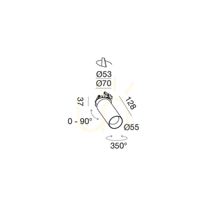 Corp de iluminat încastrat GFA1483H, negru, Gea Luce small 1