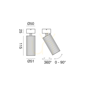 Lampa de tavan albă GFA1680C de la Gea Luce small 1