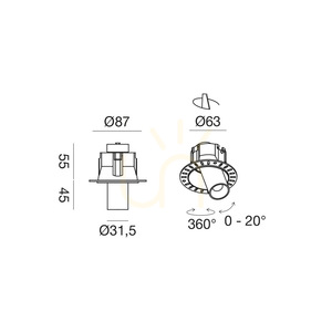 GFA1692 Corp de iluminat încastrat, alb, Gea Luce small 1