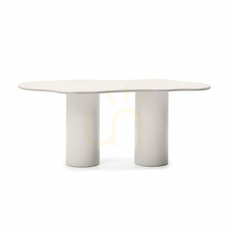 Masă de sufragerie VIVRE de 180 cm, gri-bej, cu forme rotunjite, de la Nova Nook