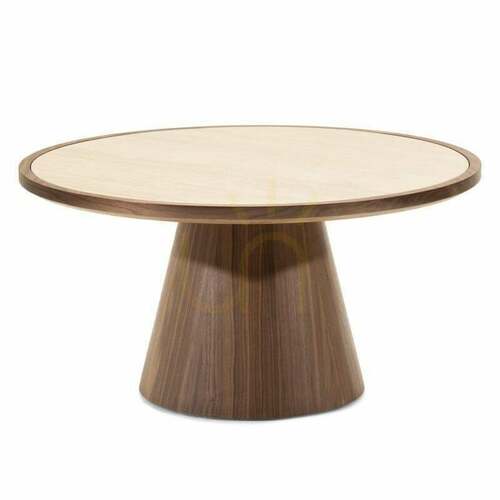 Verifica Măsuță de cafea WASABI, 80 cm, rotundă, travertin/nuc, Nova Nook