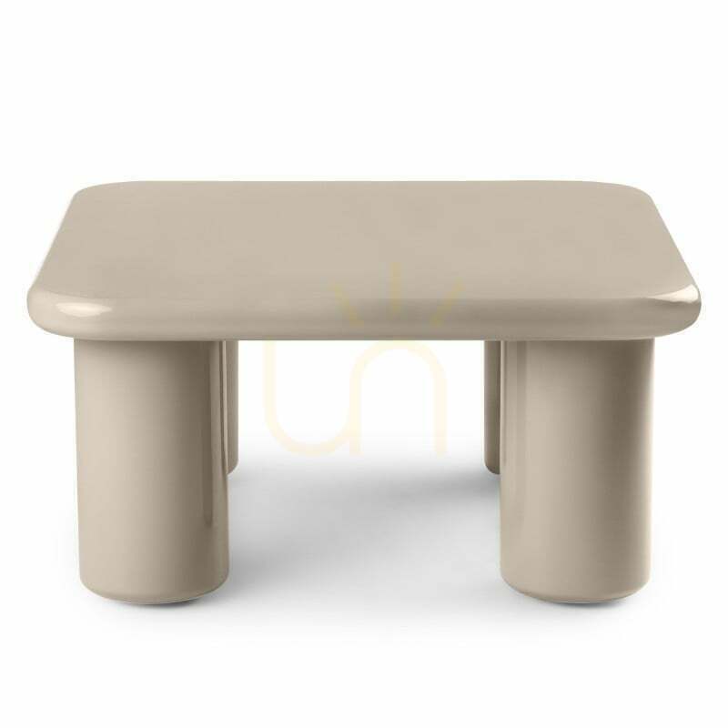 MURIEN 70 cm Coffee Table, Dark Beige, Glossy, Nova Nook