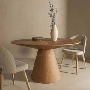 Masă de sufragerie KORELLA, 137 cm, rotundă, furnir de stejar natural, Nova Nook small 1