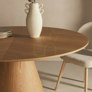 Masă de sufragerie KORELLA, 137 cm, rotundă, furnir de stejar natural, Nova Nook small 2