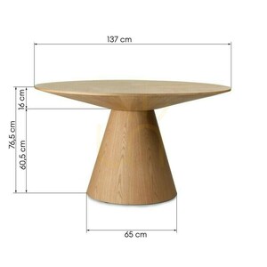 Masă de sufragerie KORELLA, 137 cm, rotundă, furnir de stejar natural, Nova Nook small 4