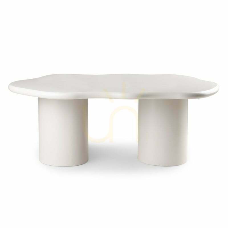 MIRELLA Coffee Table, gray-beige, matte, with rounded shapes by Nova Nook
