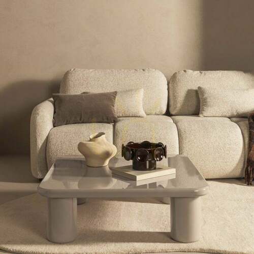 Verifica Măsuță de cafea MURIEN de 90 cm, bej închis, Nova Nook lucioasă