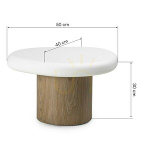 Măsuță auxiliară OBUO, 50 cm, alb/nuc, Nova Nook small 6