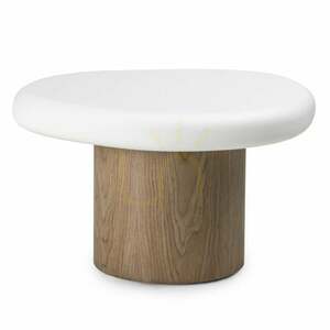 Măsuță auxiliară OBUO, 50 cm, alb/nuc, Nova Nook small 0
