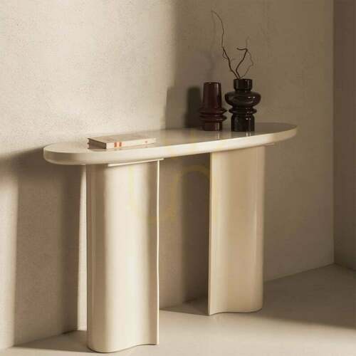 Verifica Birou/consolă PUREL de 120 cm, bej deschis, lucios, Nova Nook