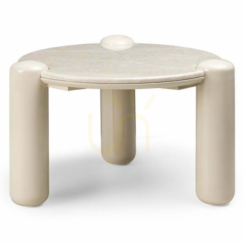 Măsuță de cafea NORREL, 66 cm, bej deschis/marmură, Nova Nook lucioasă