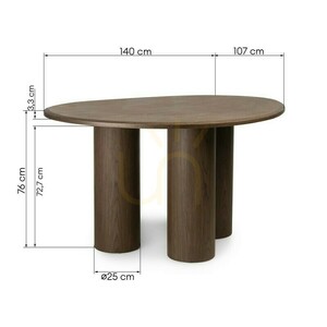 Masă VISPI, 140 cm, nuc închis, Nova Nook small 6